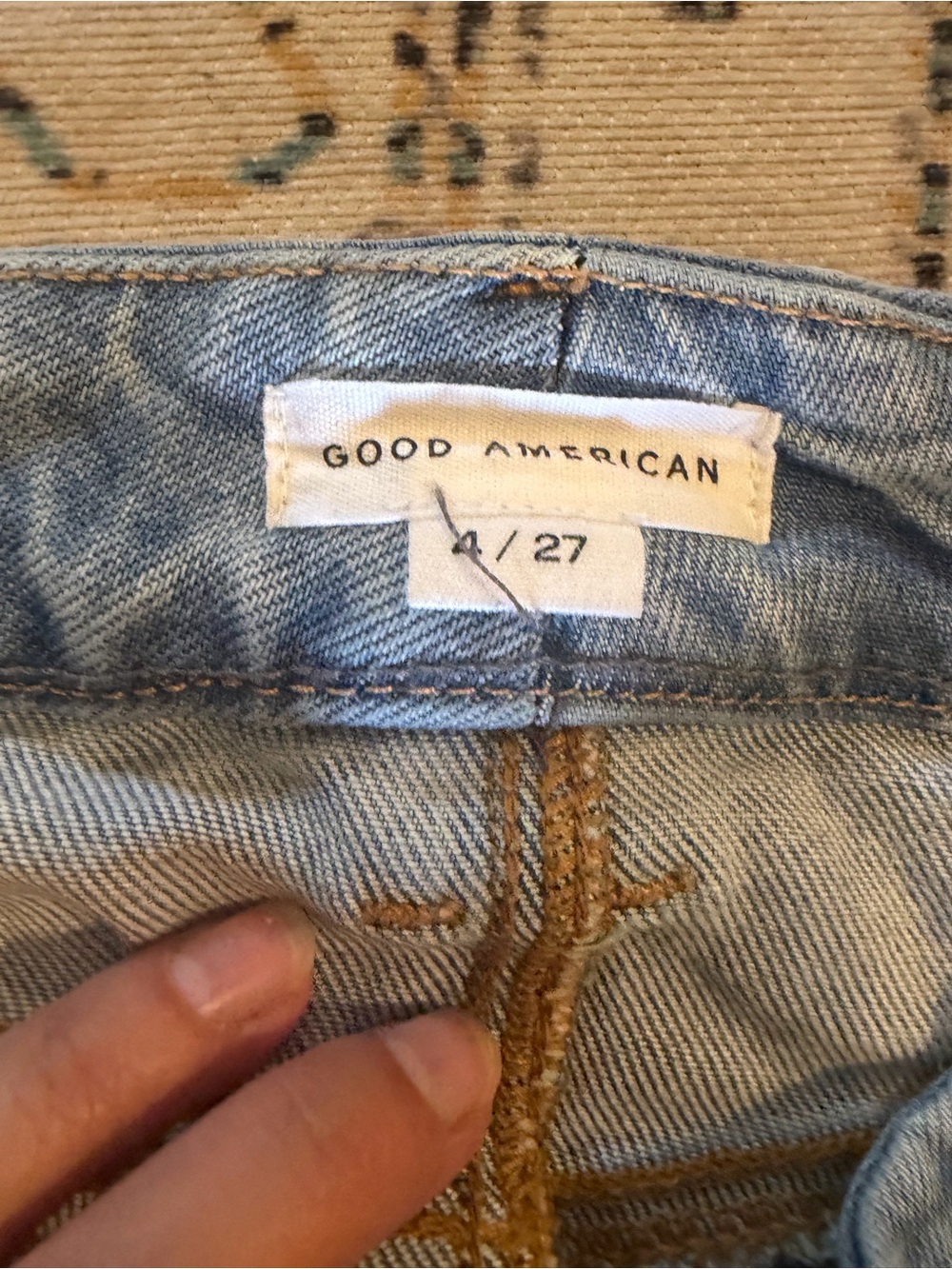 Good American Good Legs Straight Distressed Indigo 510 4/27 - Picture 9 of 12